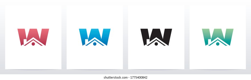 House Roof On Letter Logo Design W