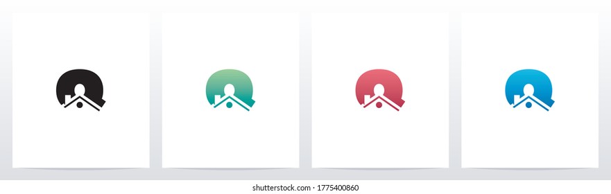 House Roof On Letter Logo Design Q