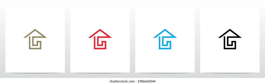 House Roof On Top Of Letter Logo Design L