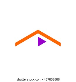 house roof play video film  logo vector