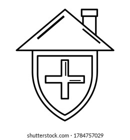 House roof and shield. Home security icon - Vector