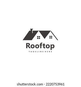 House roof simple logo design vector on white background