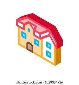 vector de icono del tipo de techo de la casa. señal isométrica del tipo de techo de la casa. ilustración de símbolo aislado de color