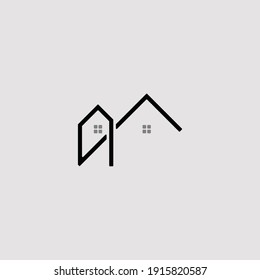 HOUSE ROOF VECTOR LOGO , MODERN UNIQUE DESIGN , VECTOR ILLUSTRATION