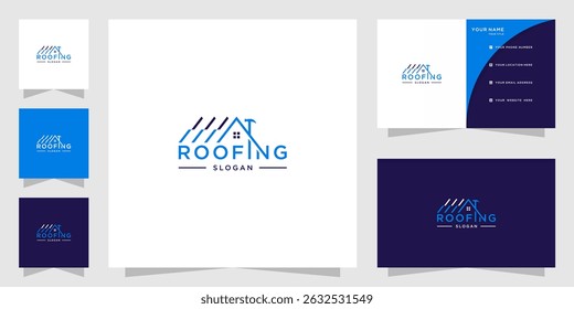 House roofing logo and business card template	