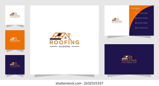 House roofing logo and business card template	
