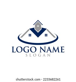 House Roofing Logo Template. Real Estate, Realty Group, Property Illustration Logo