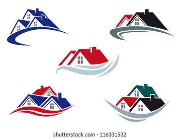 House roofs set for real estate business. Jpeg version also available in gallery