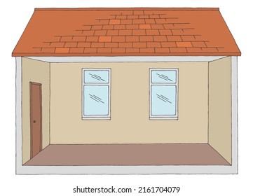 House room graphic color empty home interior sketch illustration vector