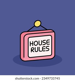 House Rules Free vector cartoon icon illustration. Shared Flat icon concept isolated . flat cartoon style