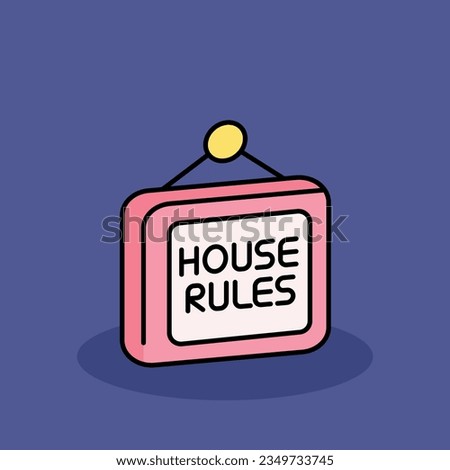 House Rules Free vector cartoon icon illustration. Shared Flat icon concept isolated . flat cartoon style
