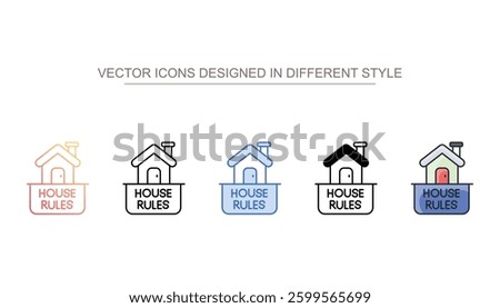 House Rules icon design with white background stock illustration