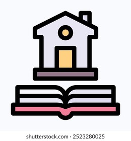 House Rules Icon, Shared Housing Rules Vector Icon, Isolated Lineal Color Vector Icon.