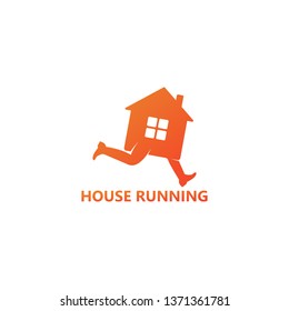 House Running Logo Template Design Vector, Emblem, Design Concept, Creative Symbol, Icon