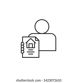 house, sale, agent icon. Simple thin line, outline vector of Real Estate icons for UI and UX, website or mobile application
