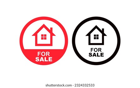 House for sale badge logo design. Suitable for business, building and information