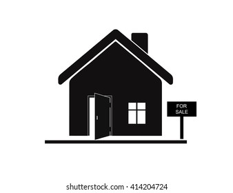 House for sale. Broker symbol. Vector.