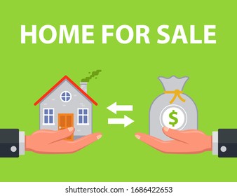 house sale deal. to rent. flat vector illustration.