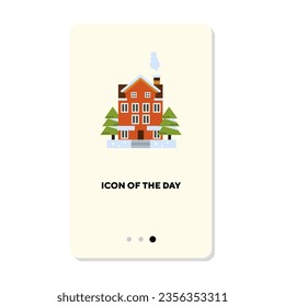 House for sale flat icon. Home, family, lodging isolated vector sign. Renting and building concept. Vector illustration symbol elements for web design and apps