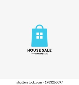 House sale flat style design symbol logo illustration vector graphic template