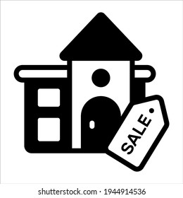 house for sale glyph icon,  real estate  web and mobile icon