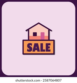 House for Sale Icon: Modern Real Estate Graphic