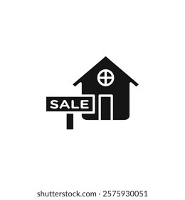 House for sale icon Simple thin line flat symbol
