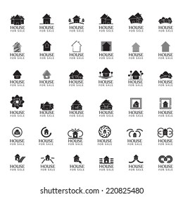 House For Sale Icons Set - Isolated On White Background - Vector Illustration, Graphic Design Editable For Your Design 
