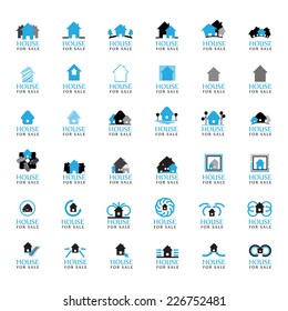 'House For Sale' Icons Set - Isolated On White Background - Vector Illustration, Graphic Design Editable For Your Design 