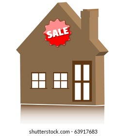 House sale Illustration.3D vector