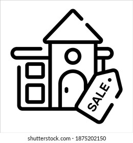 house for sale line icon,  real estate  web and mobile icon