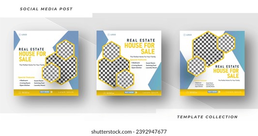 House for sale Real Estate Media Social Posting Template, Editable Posting Template Social Media Banner.