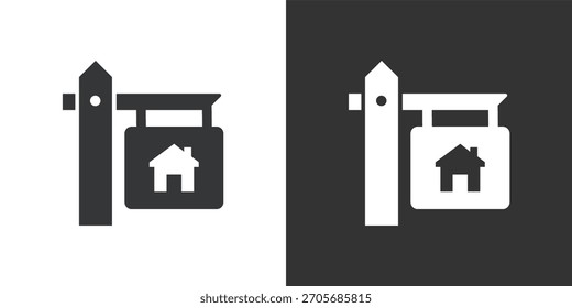 Casa en venta icono de signo. Icono de la serie de glifos sólidos