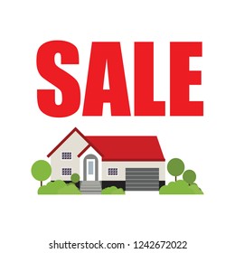 House for sale sign in vector format.
