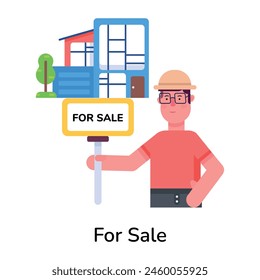House for sale, trendy flat style icon 