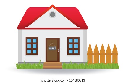 House for sale. Vector illustration