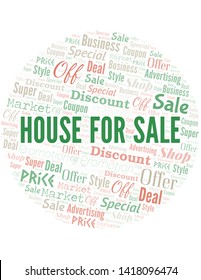 House For Sale Word Cloud. Wordcloud Made With Text.