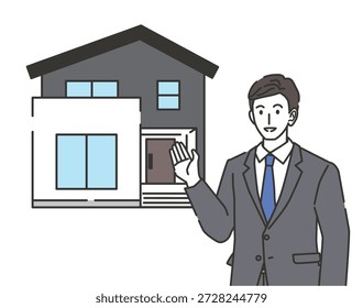 Casa y Representante de ventas Ilustración