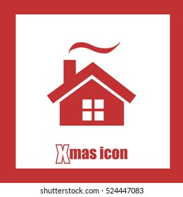 House of Santa Claus. Christmas house icon. Xmas icon