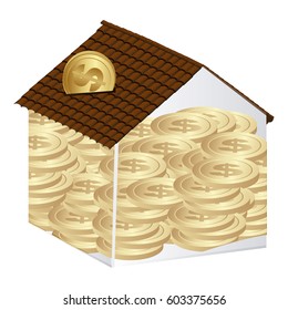 house save coins icon, vector illustration design