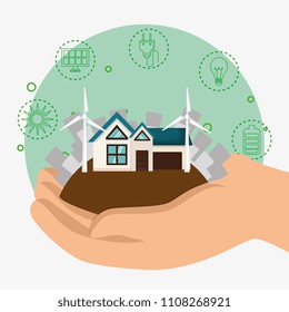 house with save the world icons