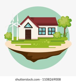 house with save the world icons