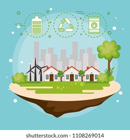 house with save the world icons