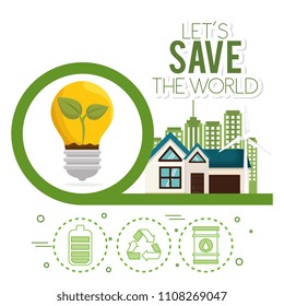 house with save the world icons