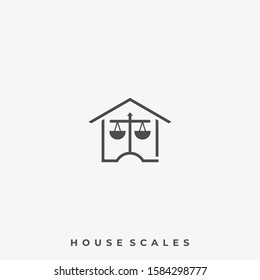 House scales Illustration Vector Template. Suitable for Creative Industry, Multimedia, entertainment, Educations, Shop, and any related business