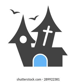 House, scary, building icon vector image.Can also be used for halloween, celebration, observances and holidays. Suitable for mobile apps, web apps and print media.