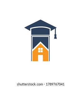 House school education logo design. Student housing logo template.
