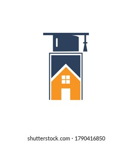 House school education logo design. Student housing logo template.