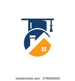 House school education logo design. Student housing logo template.