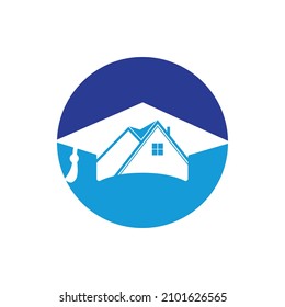 House School Education Logo Design. Student Housing Logo Template.